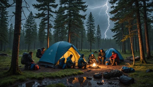 Comment réagir face à un orage soudain en plein camping