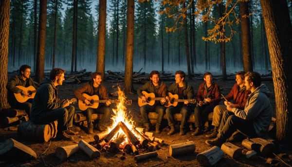 Soirées feu de camp : chansons et convivialite