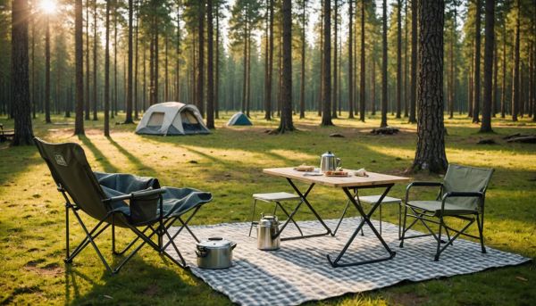Tables et chaises pliantes pour le camping